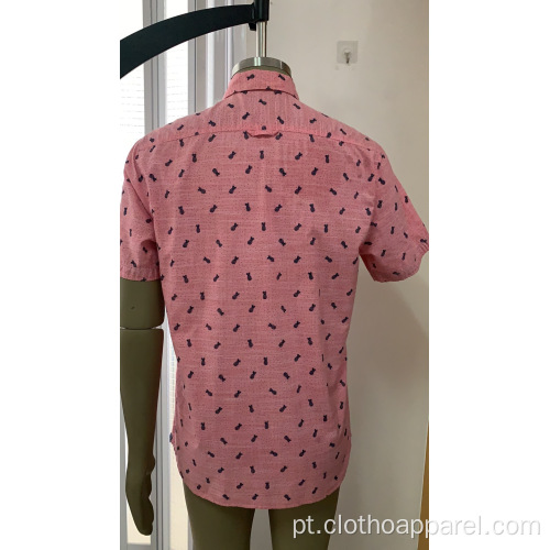 Camisa de manga curta estampada 100% algodão